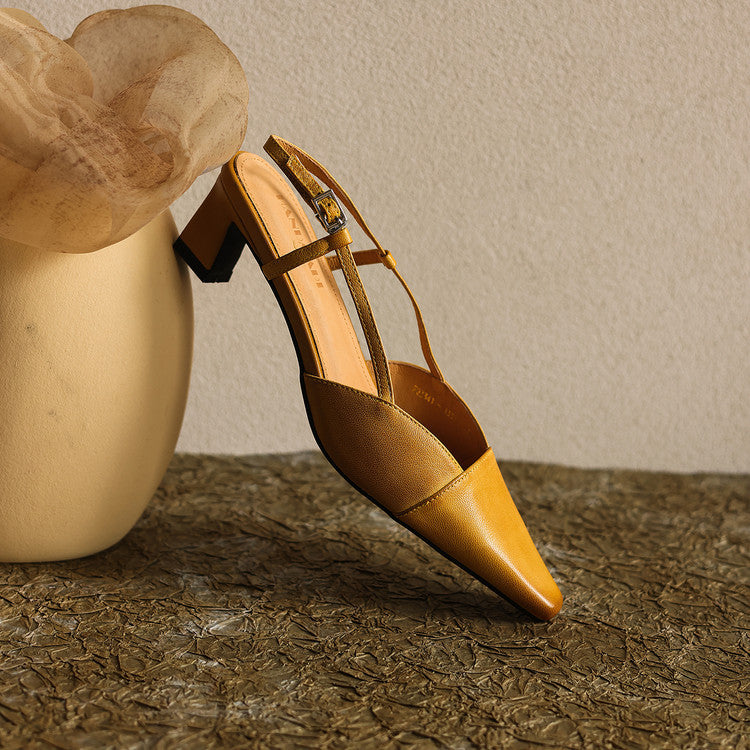 Serelle Leather Slingback Heels