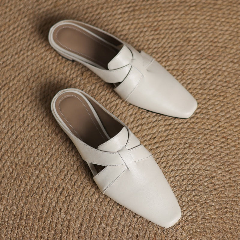 Virelle Cross Leather Mules