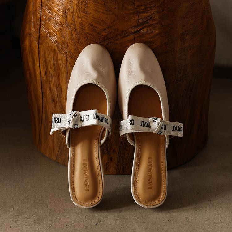 Maelle Bow Leather Mules