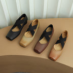 Calira Square Toe Leather Ballets