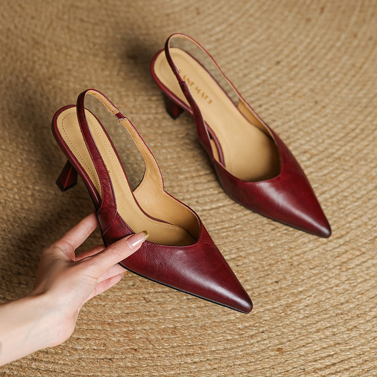 Aurel Slingback Leather Heels