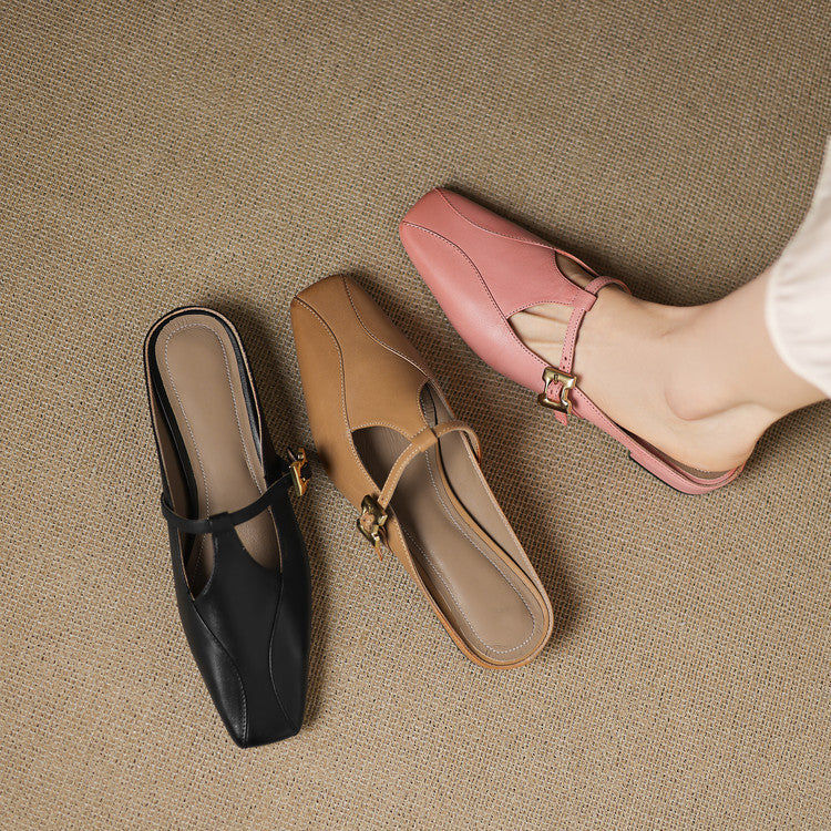 Luna Sculpt Leather Mules