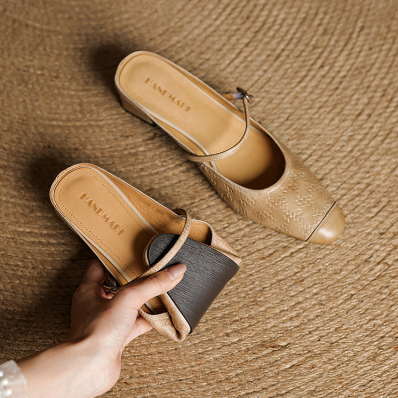 Rielle Strap Leather Mules