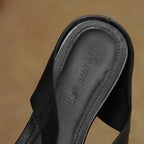 Elira Cross-Strap Leather Mules