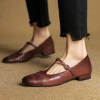 Esmira T-Strap Leather Mary Janes