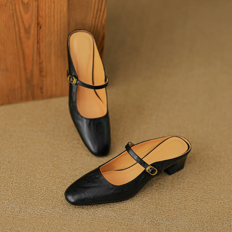 Lurea Strap Leather Mules