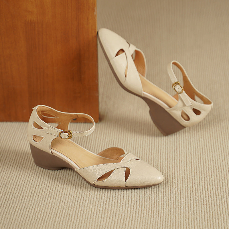 Caelin Lambskin Leather Heels