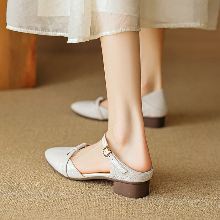 Elara Woven Leather Mary-Janes