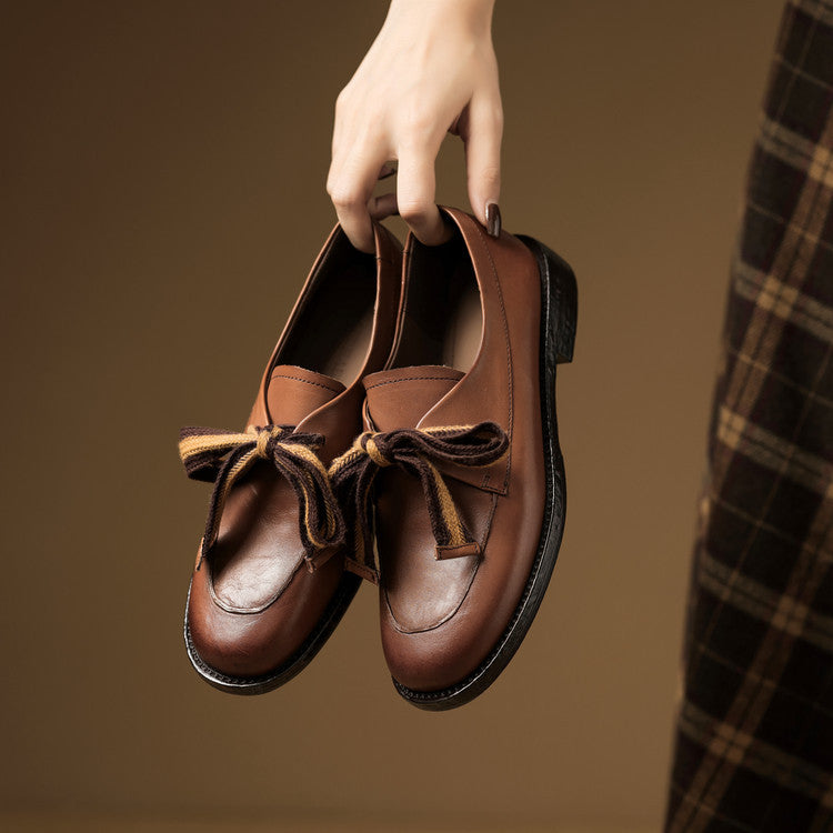 Caelen Bow Leather Loafers