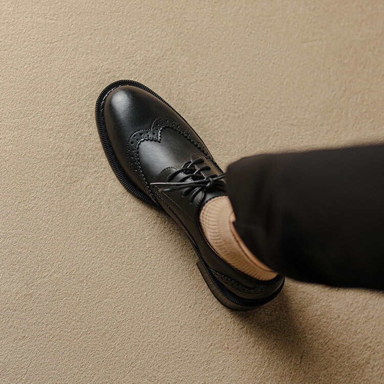 Orvain Brogue Leather Oxfords