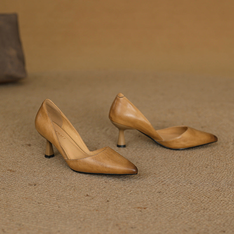 Loréne Curve Leather Heels