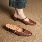 Rielle Strap Leather Mules