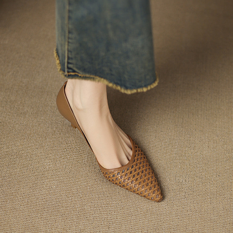 Serelle Woven Leather Heels