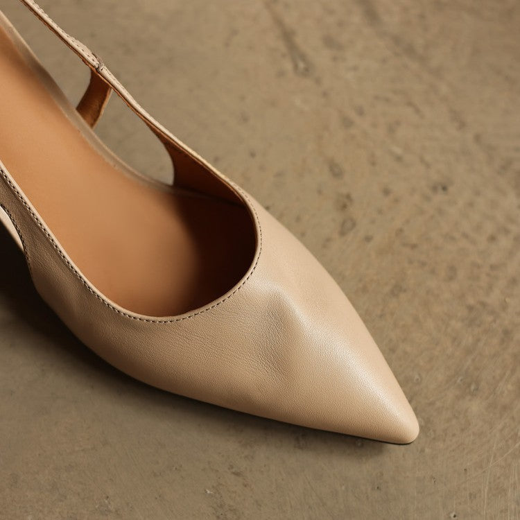 Cielle Leather Slingback Heels