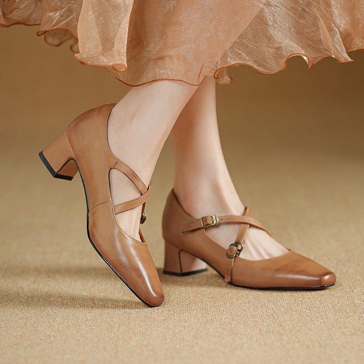 Mira Mary-Jane Leather Heels
