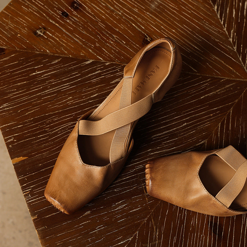 Eloria Leather Cross-Strap Heels