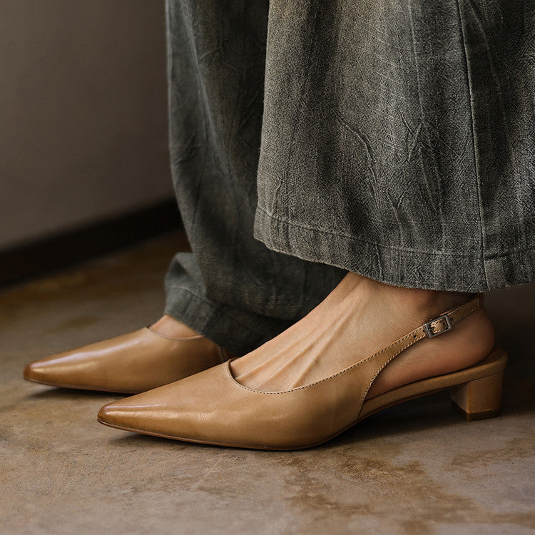 Celest Leather Slingback Heels