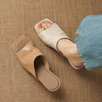 Caia Square-Toe Leather Mules