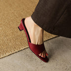 Noa Square-Toe Leather Mules