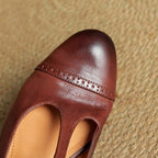 Esmira T-Strap Leather Mary Janes