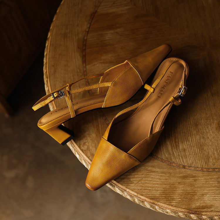 Serelle Leather Slingback Heels
