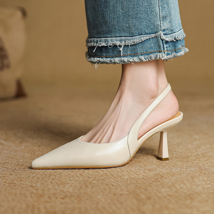Aurel Slingback Leather Heels