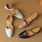 Elara Woven Leather Mary-Janes