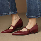 Veloria Lambskin Leather Mary Janes