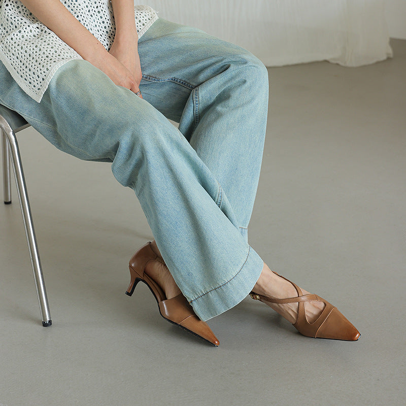 Celest Leather Mary-Jane Heels