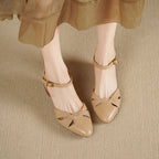 Caelin Lambskin Leather Heels
