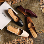 Sera Square-Toe Leather Mules