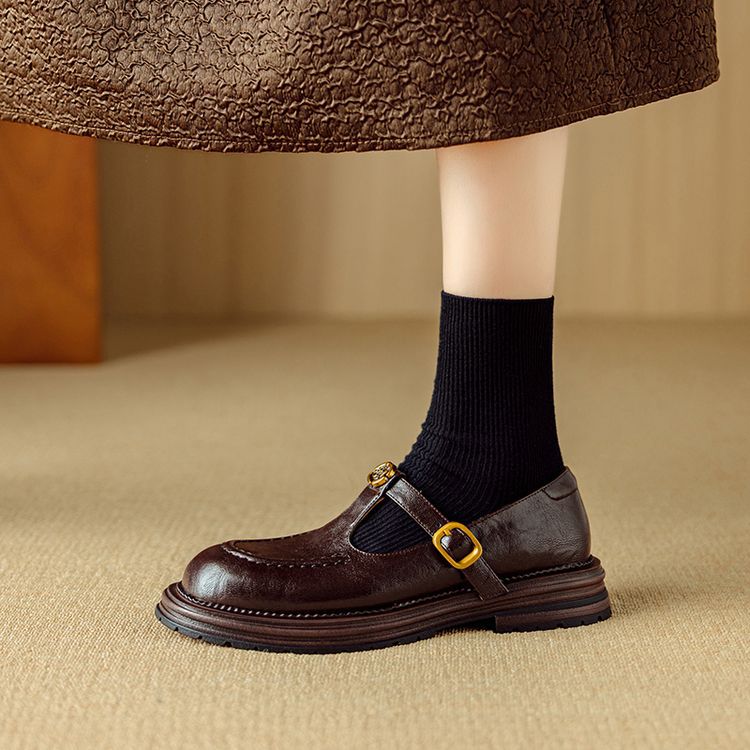Brinell Leather Mary Janes