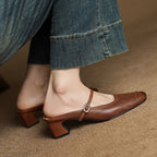 Rielle Strap Leather Mules