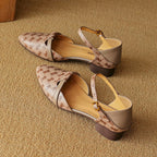 Elara Woven Leather Mary-Janes