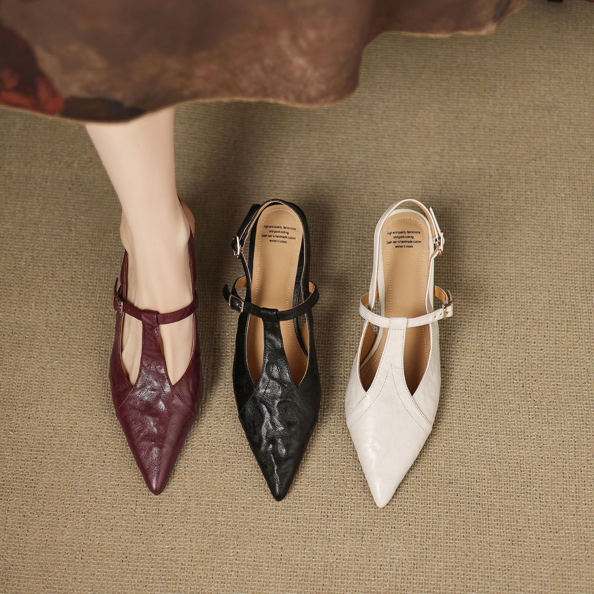 Aviel Pointed Leather Heels