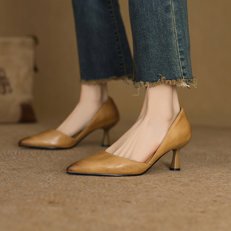 Loréne Curve Leather Heels