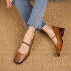 Cirelle Strap Leather Mary-Jane Heels