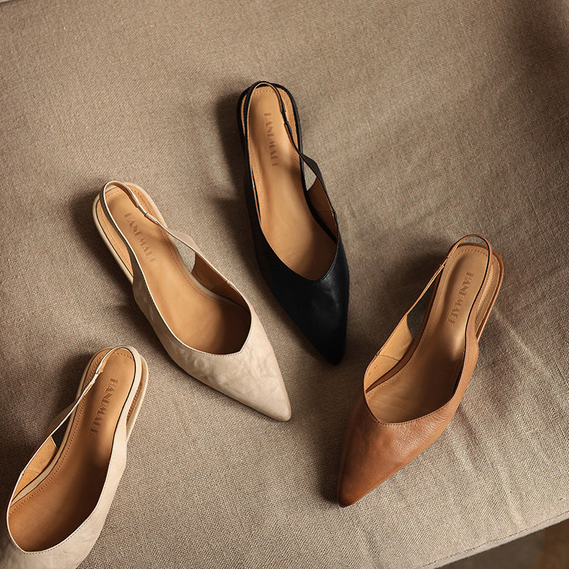 Vireya Slingback Leather Flats