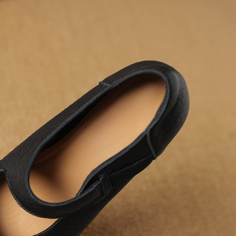 Caresa Leather Mary-Jane Heels