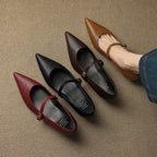 Veloria Lambskin Leather Mary Janes