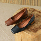 Norvyn Square Leather Pumps