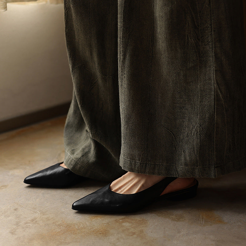 Vireya Slingback Leather Flats