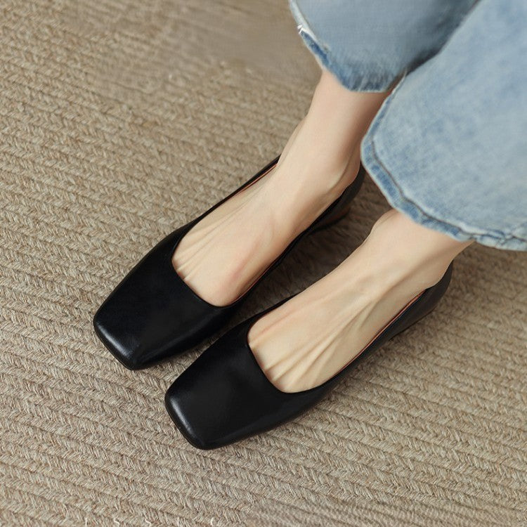 Norvyn Square Leather Pumps