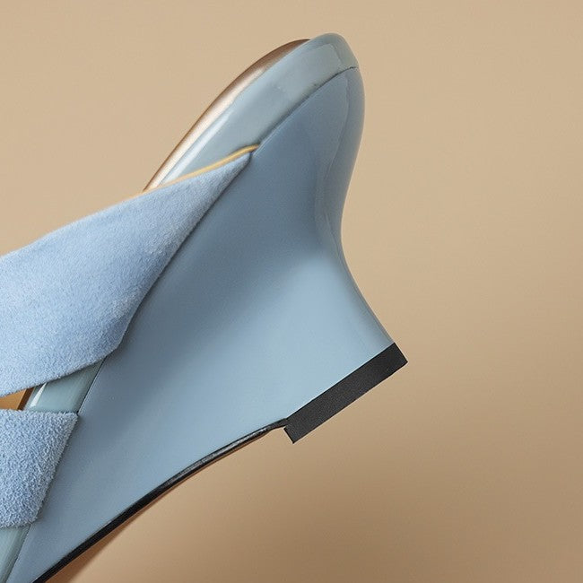 Erin Square-Toe Leather Sandal Heels