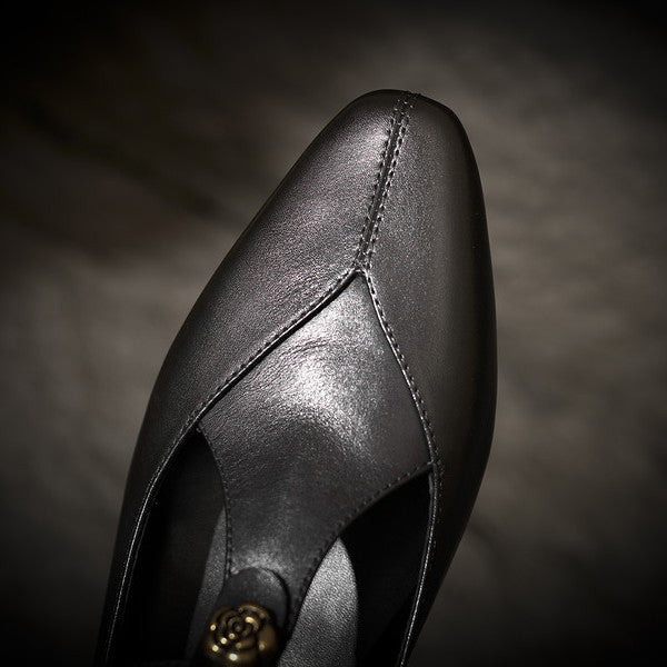 Camélia T-Bar Leather Pumps