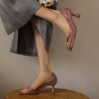 Élan Square-Toe Leather Heeled Sandals