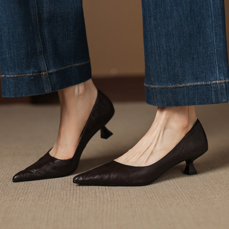 Verrine Leather Low Pumps