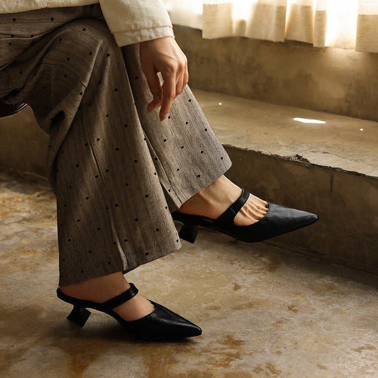 Elvaré Strap Leather Mules
