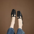 Nyra T-Strap Leather Mules