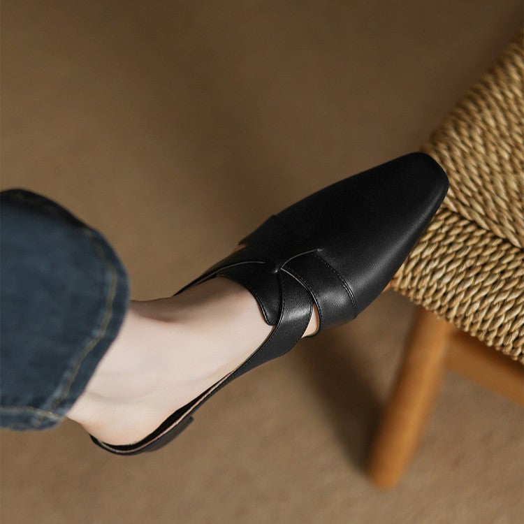 Virelle Cross Leather Mules